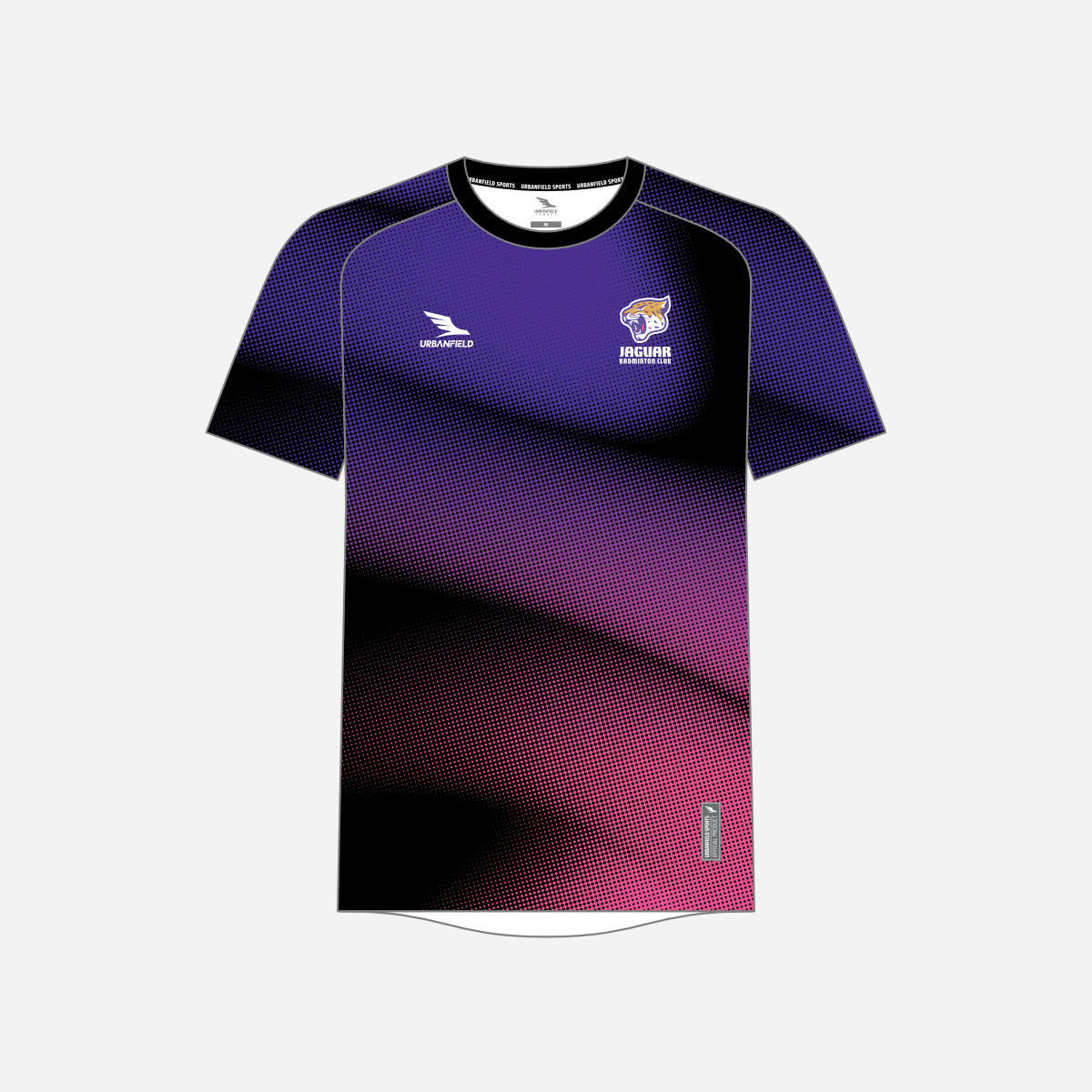 Men's Jaguar Badminton Club 2025 Shirt - Black/Deep Purple/Bright Pink