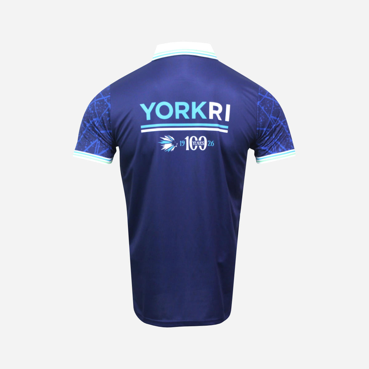 Men's York RI Centenary Polo Shirt - Navy Blue/Cyan/Mint Green/White