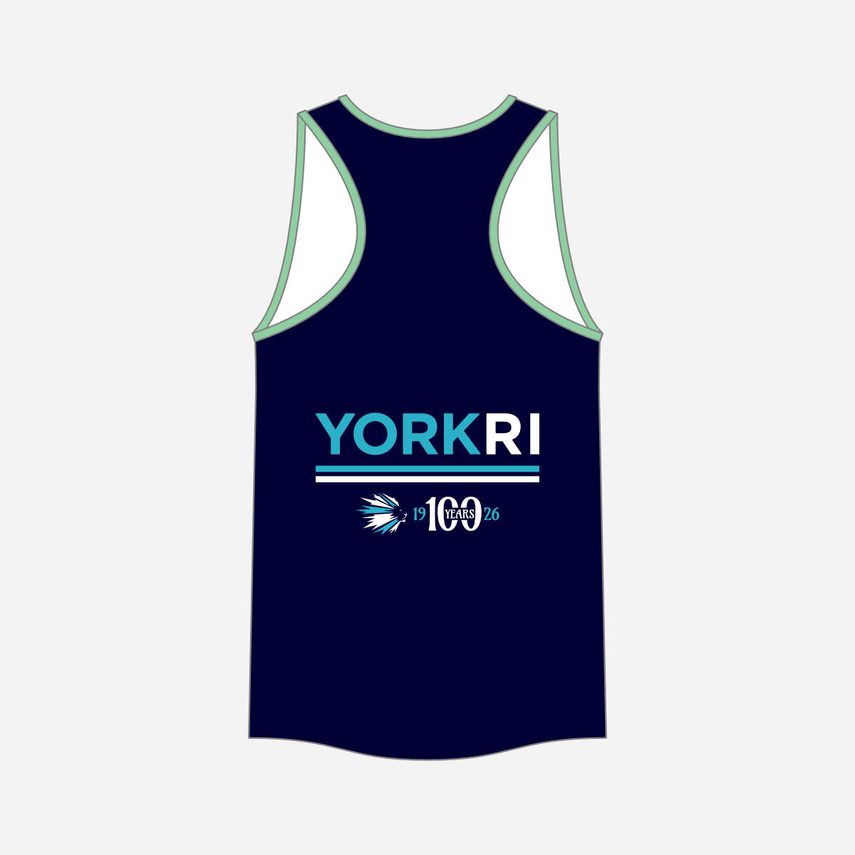 Men's York RI Centenary Tank Top - Navy Blue/Cyan/Mint Green/White