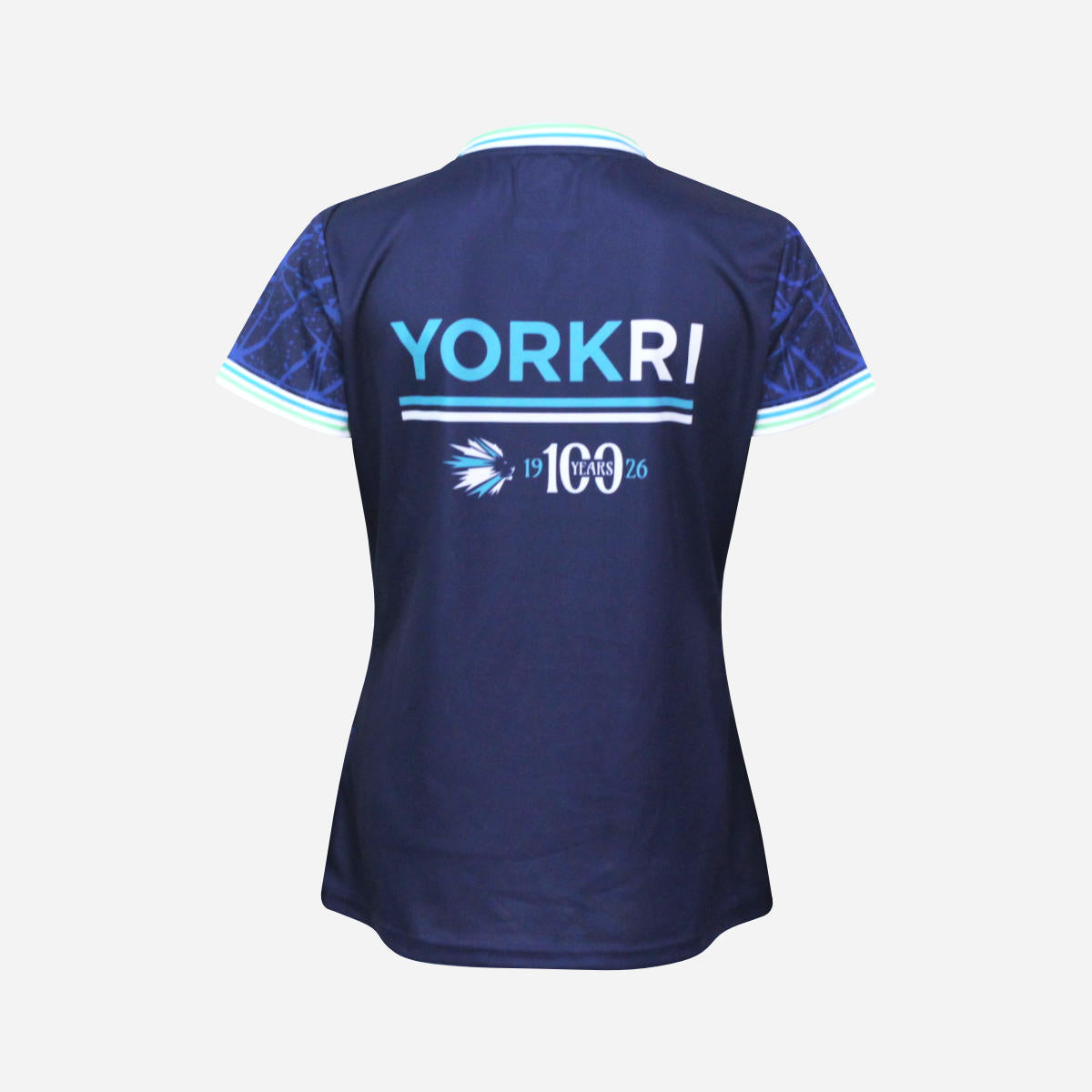 Women's York RI Centenary Shirt - Navy Blue/Cyan/Mint Green/White