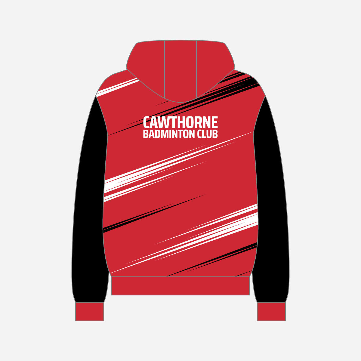 Cawthorne Badminton Club 2025 Hoodie - Red/Black/White