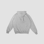 Rear view of Find Your Inner Vi hoodie in heather grey