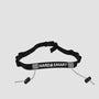Front view of Hard & Smart Sports Coaching triathlon race belt in black