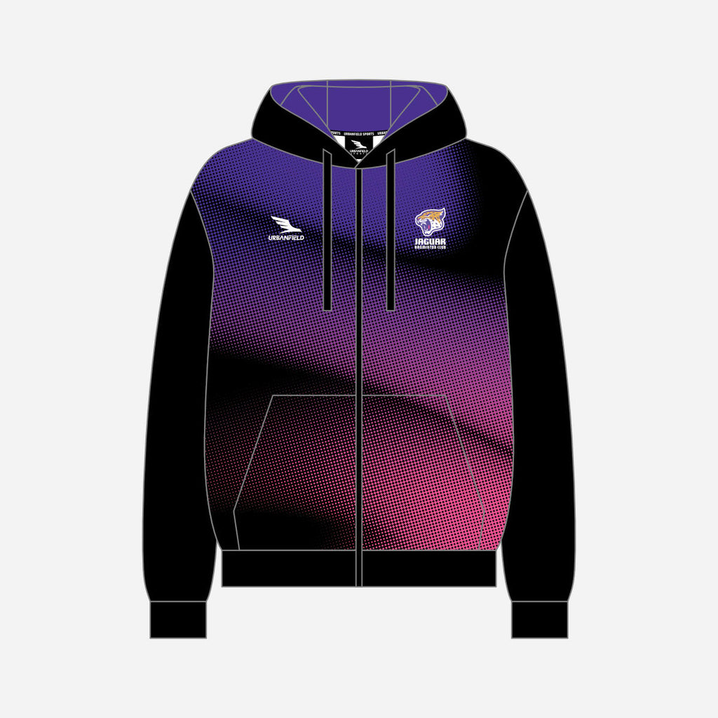 Jaguar Badminton Club 2025 Full-Zip Hoodie - Black/Deep Purple/Bright Pink