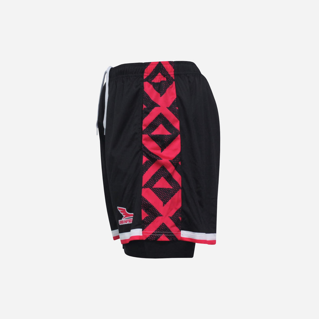 Men's Broomgrove Badminton Club 2025 2-in-1 Shorts - Black/Hot Pink/White