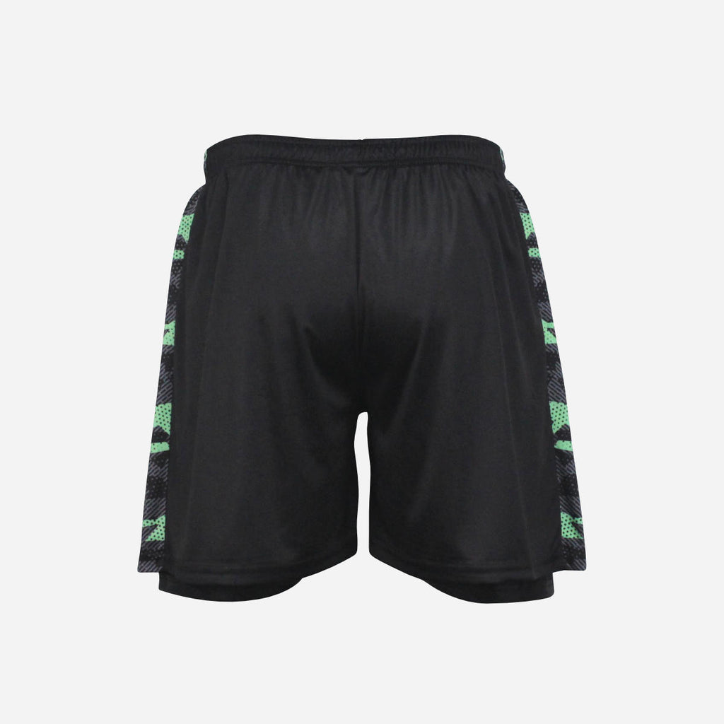 Men's Geometric Camo 2-in-1 Shorts - Black & Mint Green