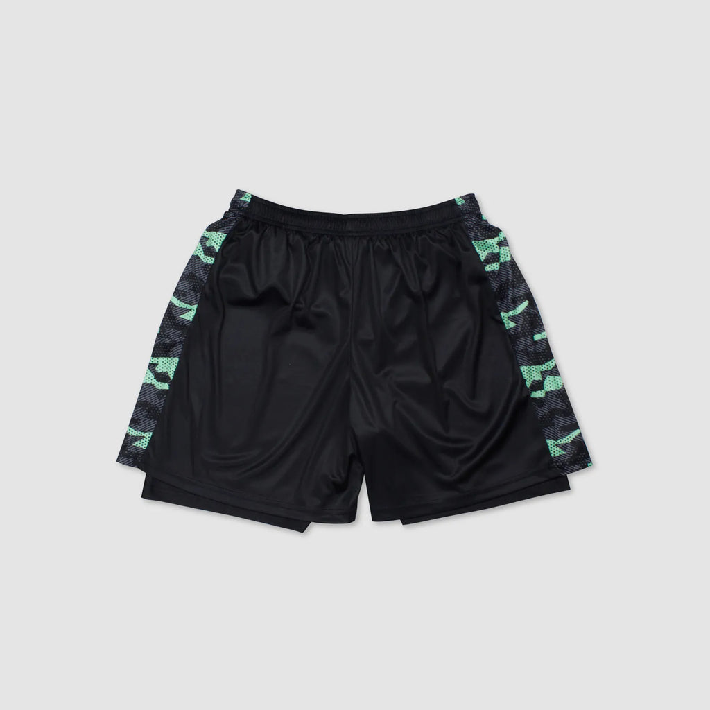 Men's Urbanfield Sports Geometric Camo 2-in-1 Shorts - Black/Mint Green