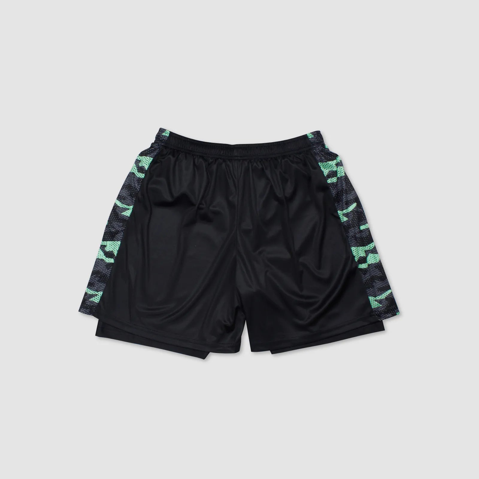 Men's Urbanfield Sports Geometric Camo 2-in-1 Shorts - Black/Mint Green