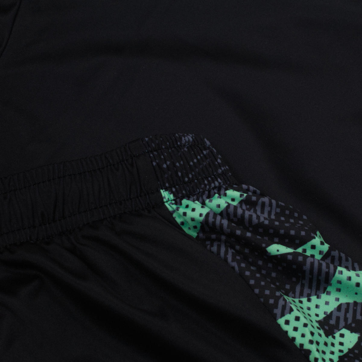 Men's Geometric Camo 2-in-1 Shorts - Black & Mint Green