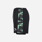 Men's Geometric Camo 2-in-1 Shorts - Black & Mint Green