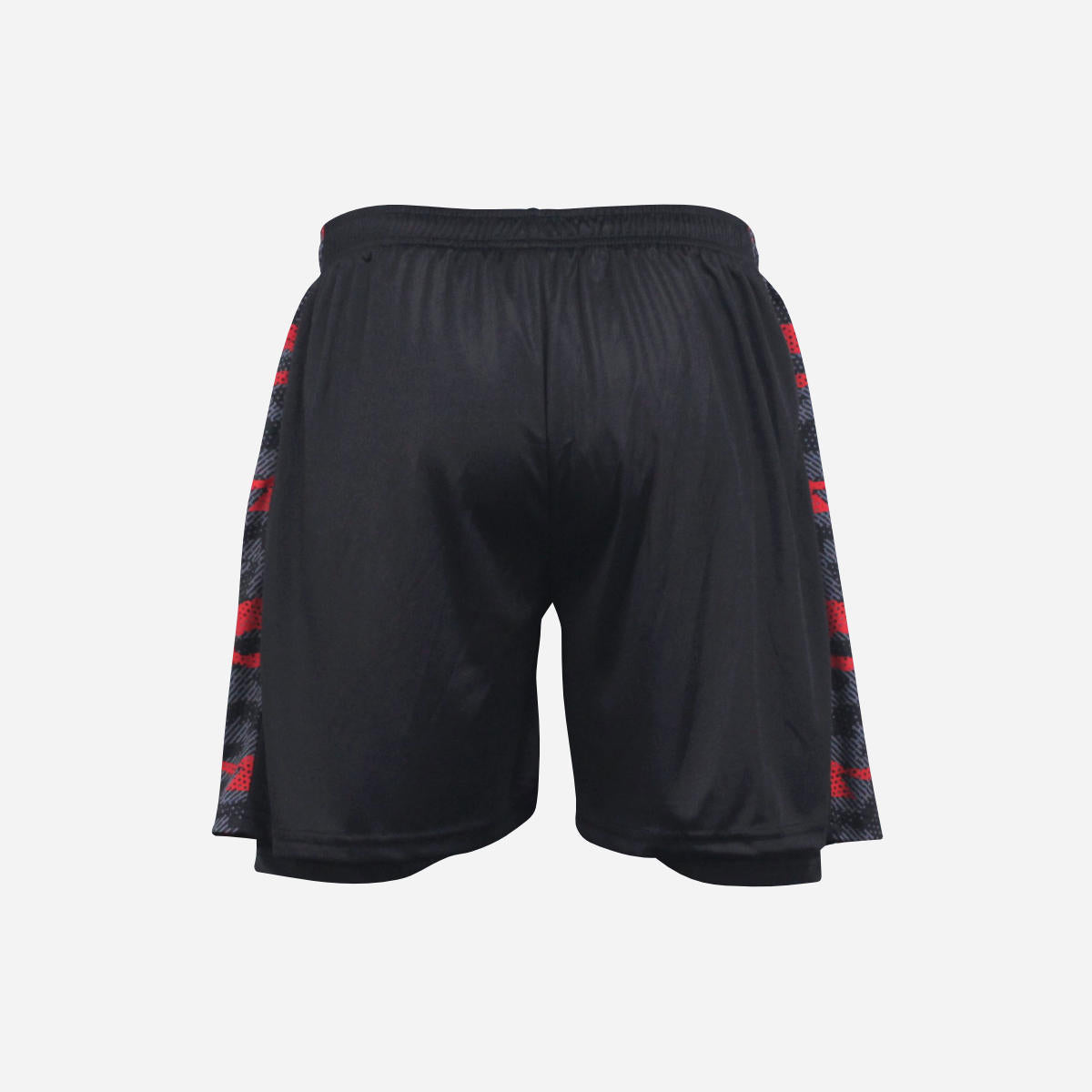 Men's Geometric Camo 2-in-1 Shorts - Black/Red