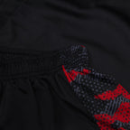 Men's Geometric Camo 2-in-1 Shorts - Black & Red
