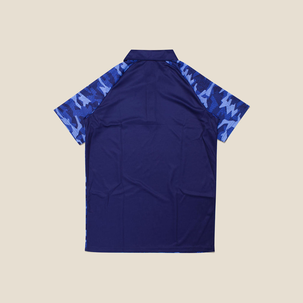 Men's Urbanfield Sports Geometric Camo Polo Shirt - Navy/Pacific Blue