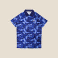 Men's Urbanfield Sports Geometric Camo Polo Shirt - Navy/Pacific Blue