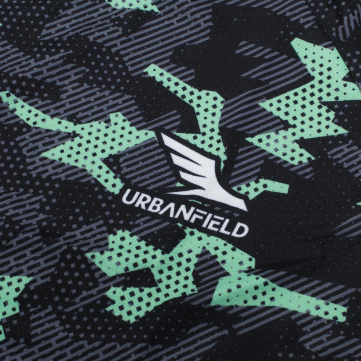 Men's Geometric Camo T-Shirt - Black & Mint Green