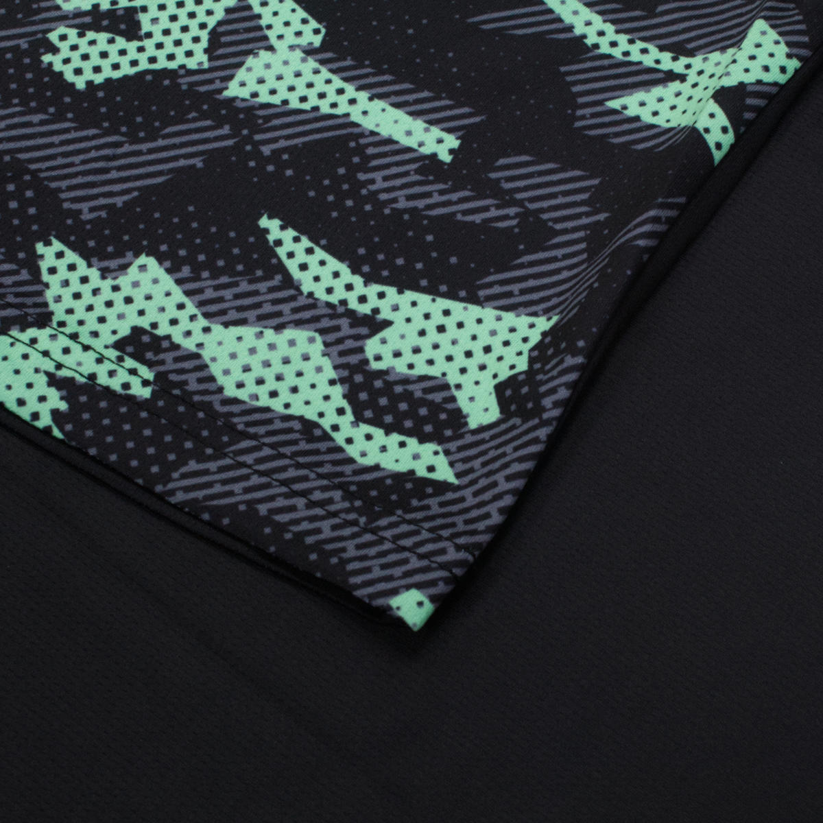 Men's Geometric Camo T-Shirt - Black & Mint Green