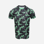 Men's Geometric Camo T-Shirt - Black & Mint Green