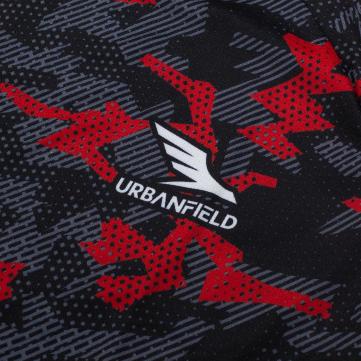 Men's Geometric Camo T-Shirt - Black & Red