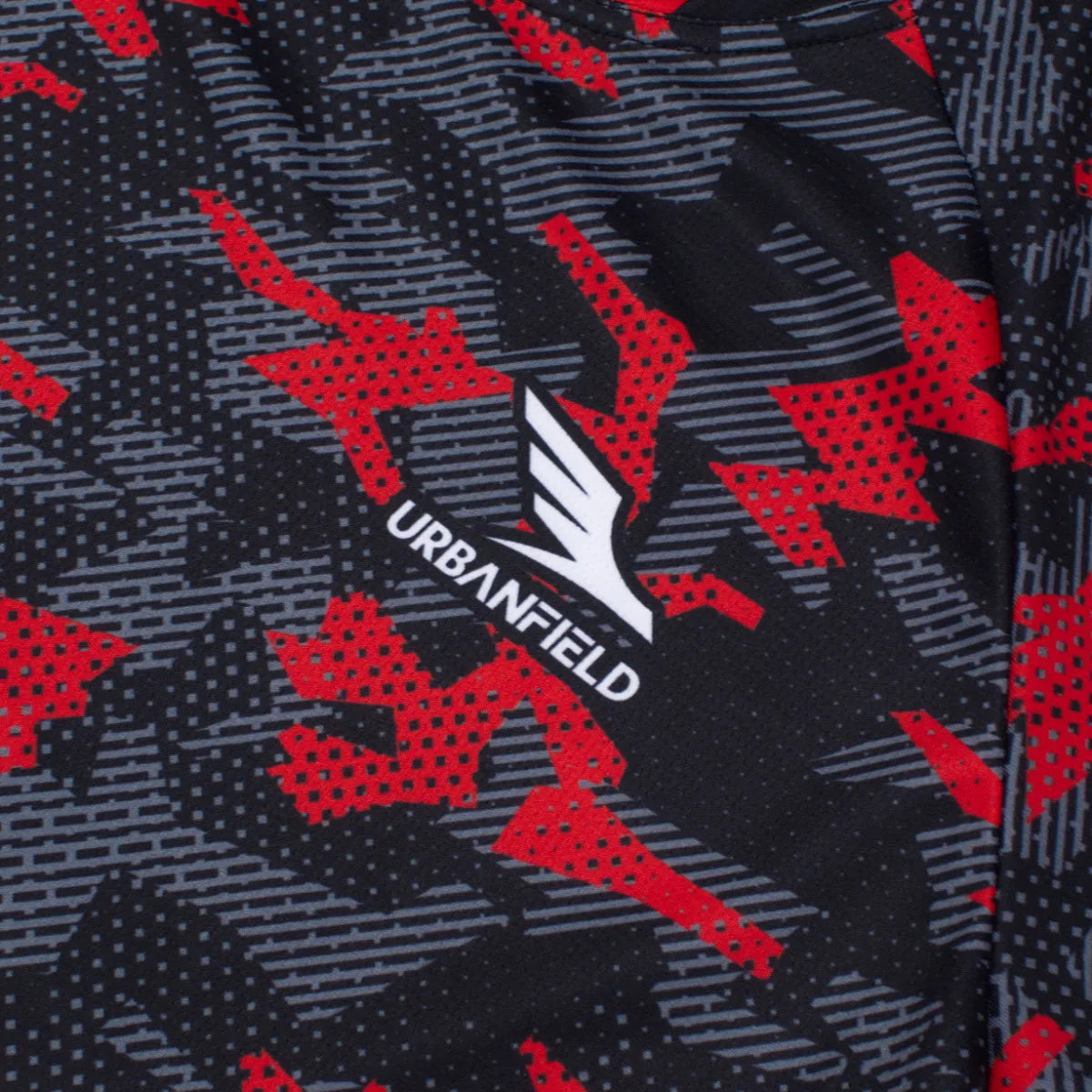Men's Urbanfield Sports Geometric Camo T-Shirt - Black/Red