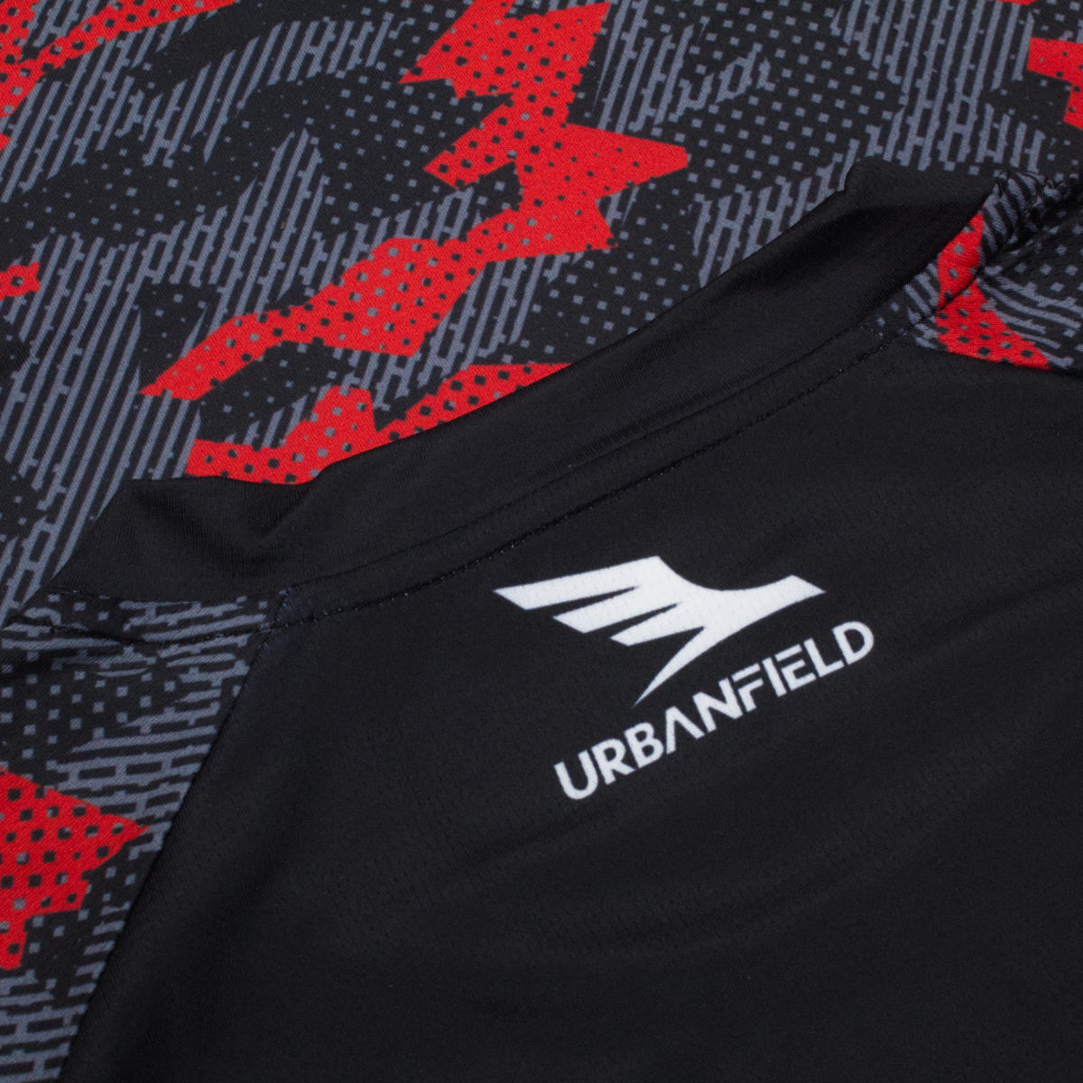 Men's Geometric Camo T-Shirt - Black & Red