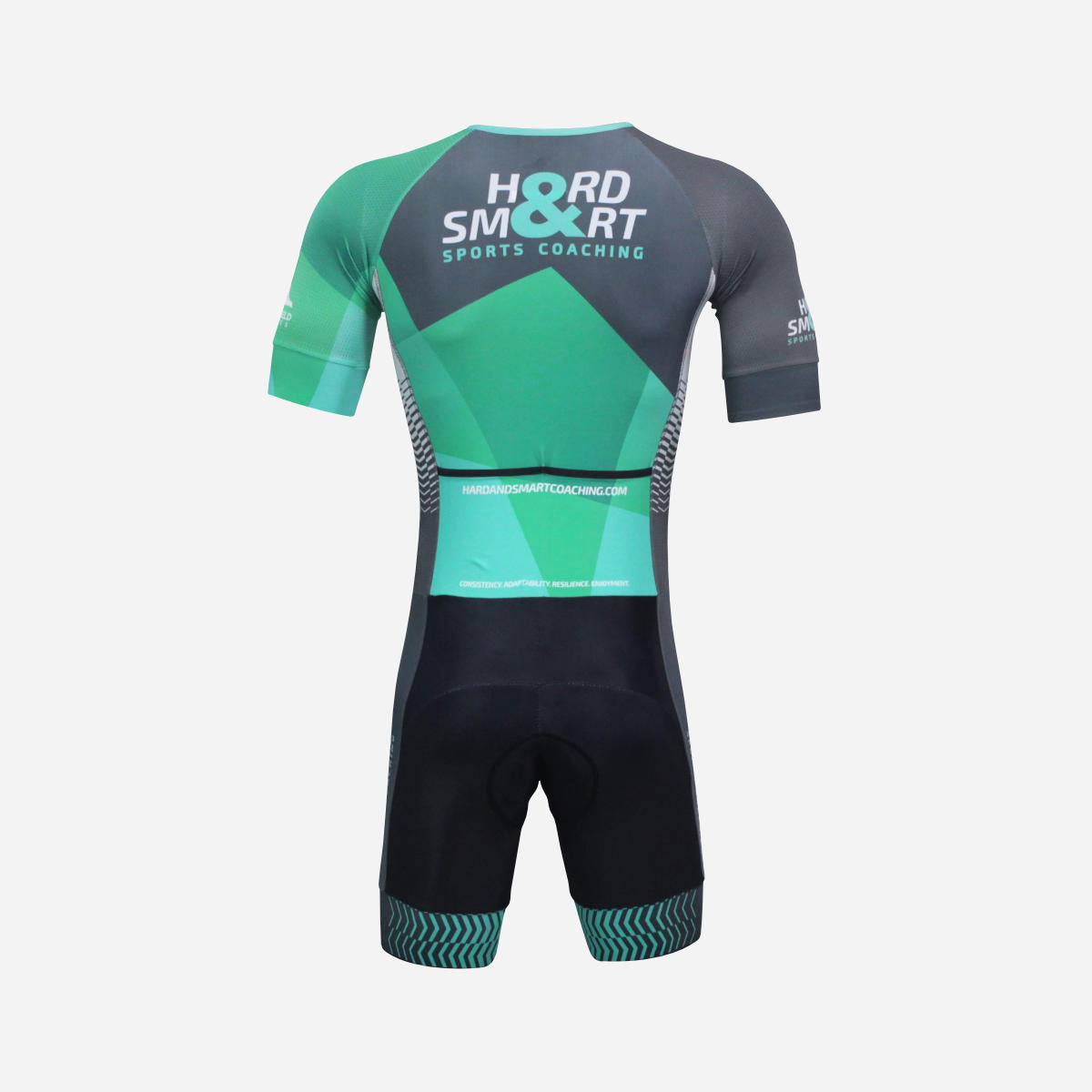 Men's Hard & Smart Sports Coaching Tri Suit - Mint Green/Graphite Grey/White