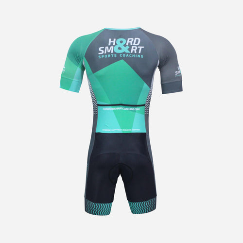Men's Hard & Smart Sports Coaching Tri Suit - Mint Green/Graphite Grey/White