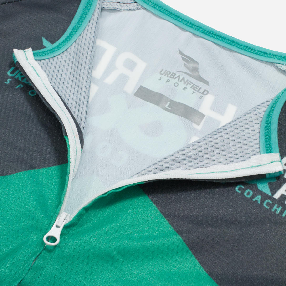 Men's Hard & Smart Sports Coaching Tri Suit - Mint Green/Graphite Grey/White