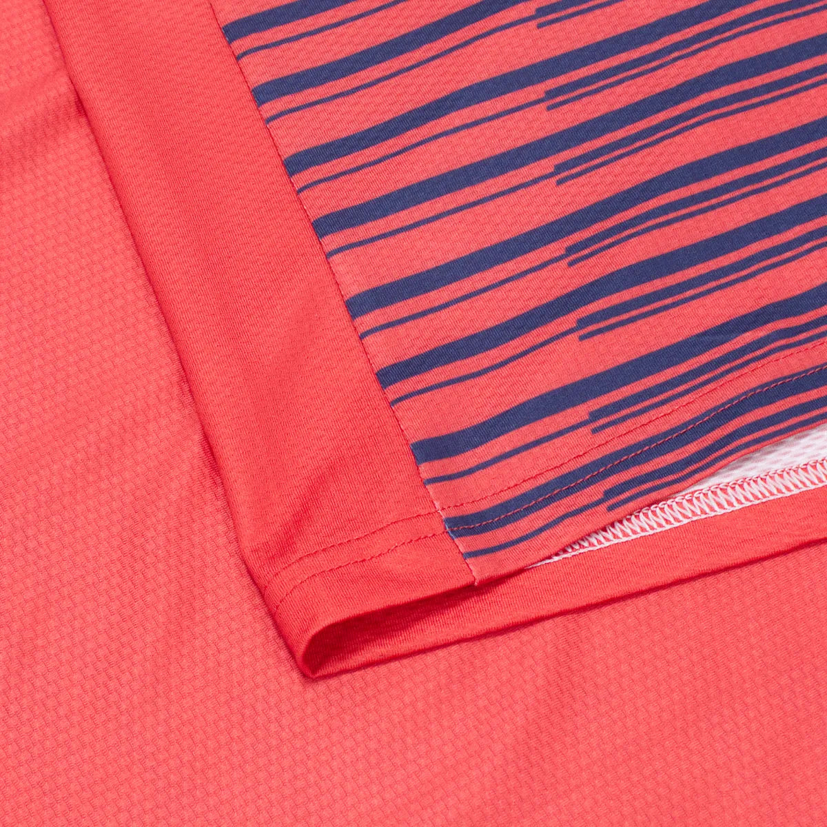 Men's Urbanfield Sports Horizontal Stripes Short Sleeve T-Shirt - Coral Red