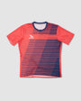 Men's Urbanfield Sports Horizontal Stripes Short Sleeve T-Shirt - Coral Red