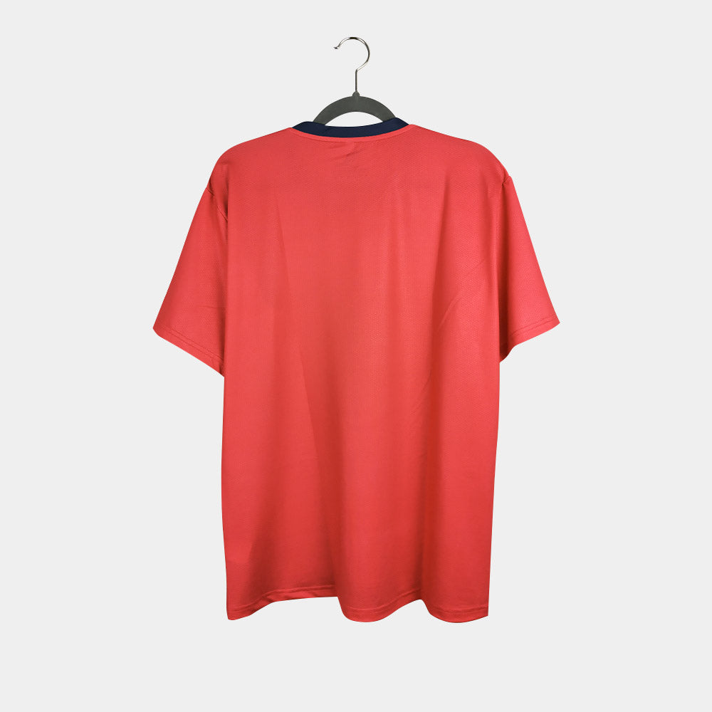 Men's Horizontal Stripes Short Sleeve T-shirt - Coral Red