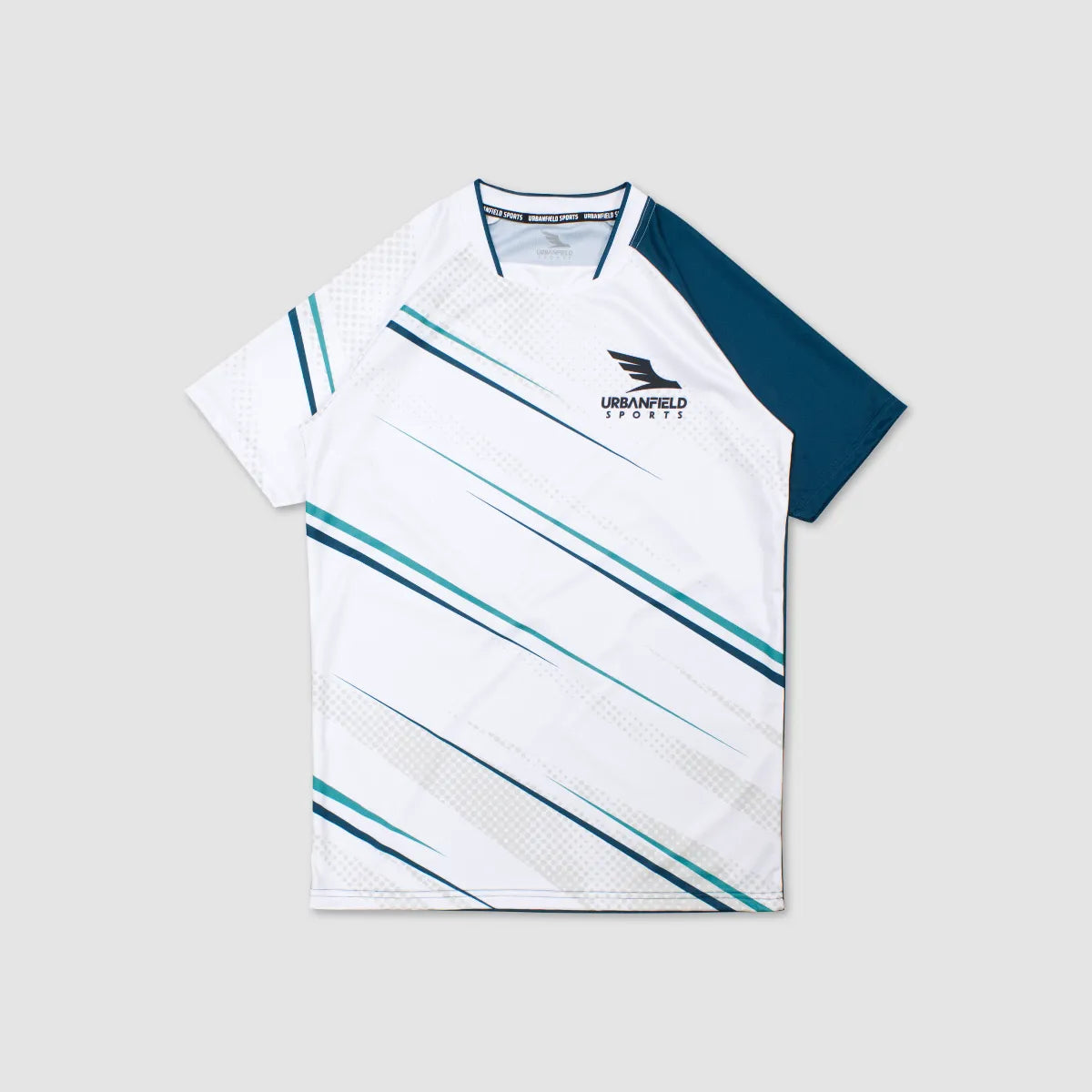 Men's Urbanfield Sports Speed Strike Short Sleeve T-Shirt - White/Deep Ocean Teal