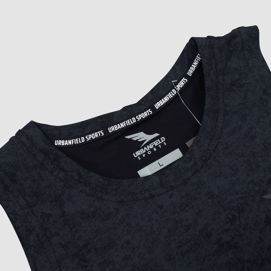 Men's Urbanfield Sports Core Training Tie-Dye Singlet - Black