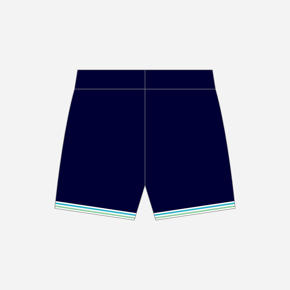 Men's York RI Centenary 2-in-1 Shorts - Navy Blue/Cyan/Mint Green/White