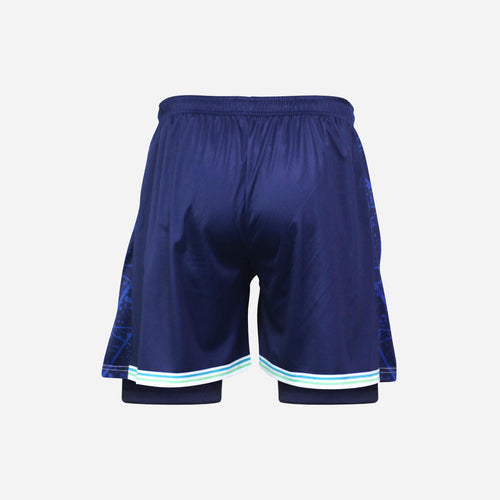 Men's York RI Centenary 2-in-1 Shorts - Navy Blue/Cyan/Mint Green/White