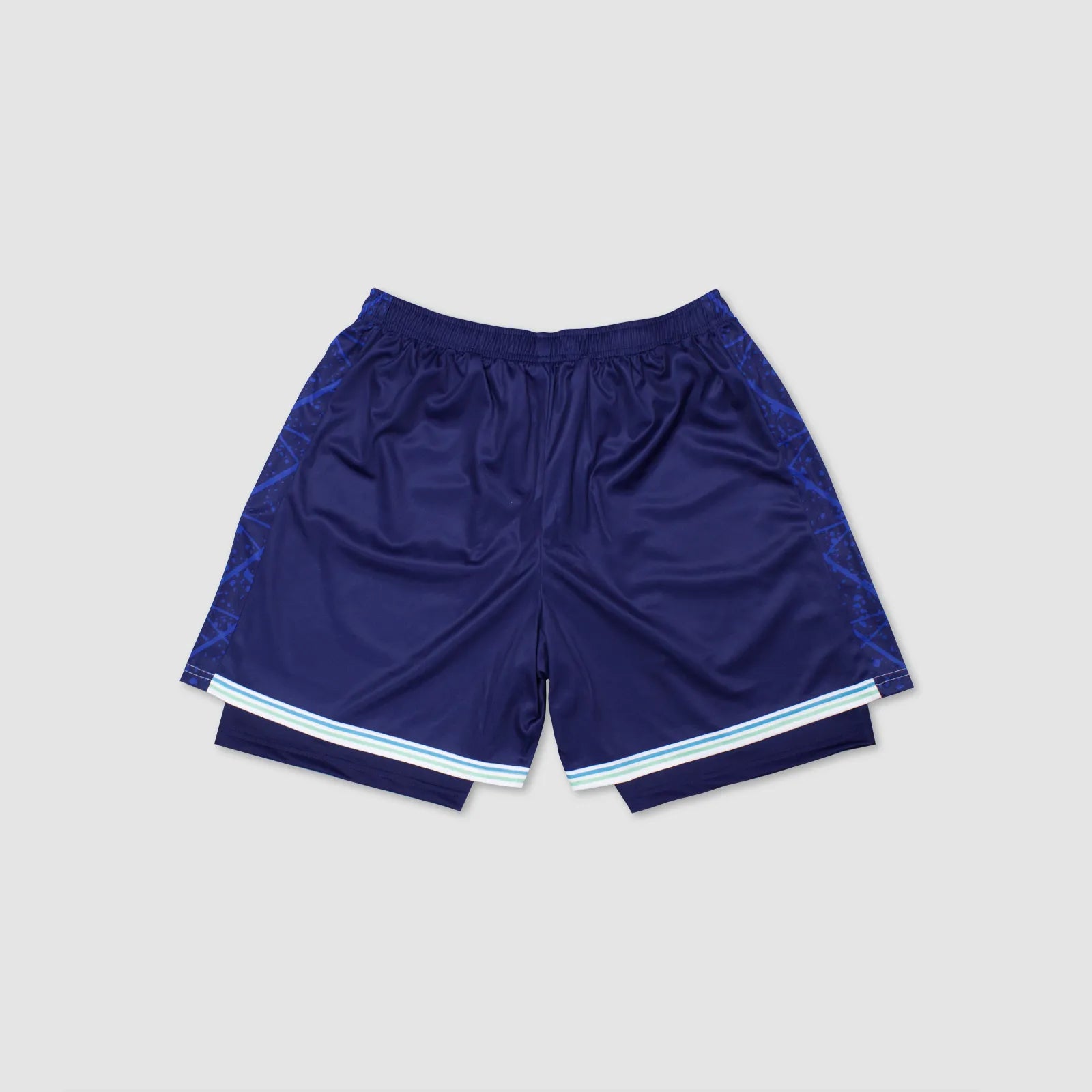 Men's York RI Centenary 2-in-1 Shorts - Navy Blue/Cyan/Mint Green/White