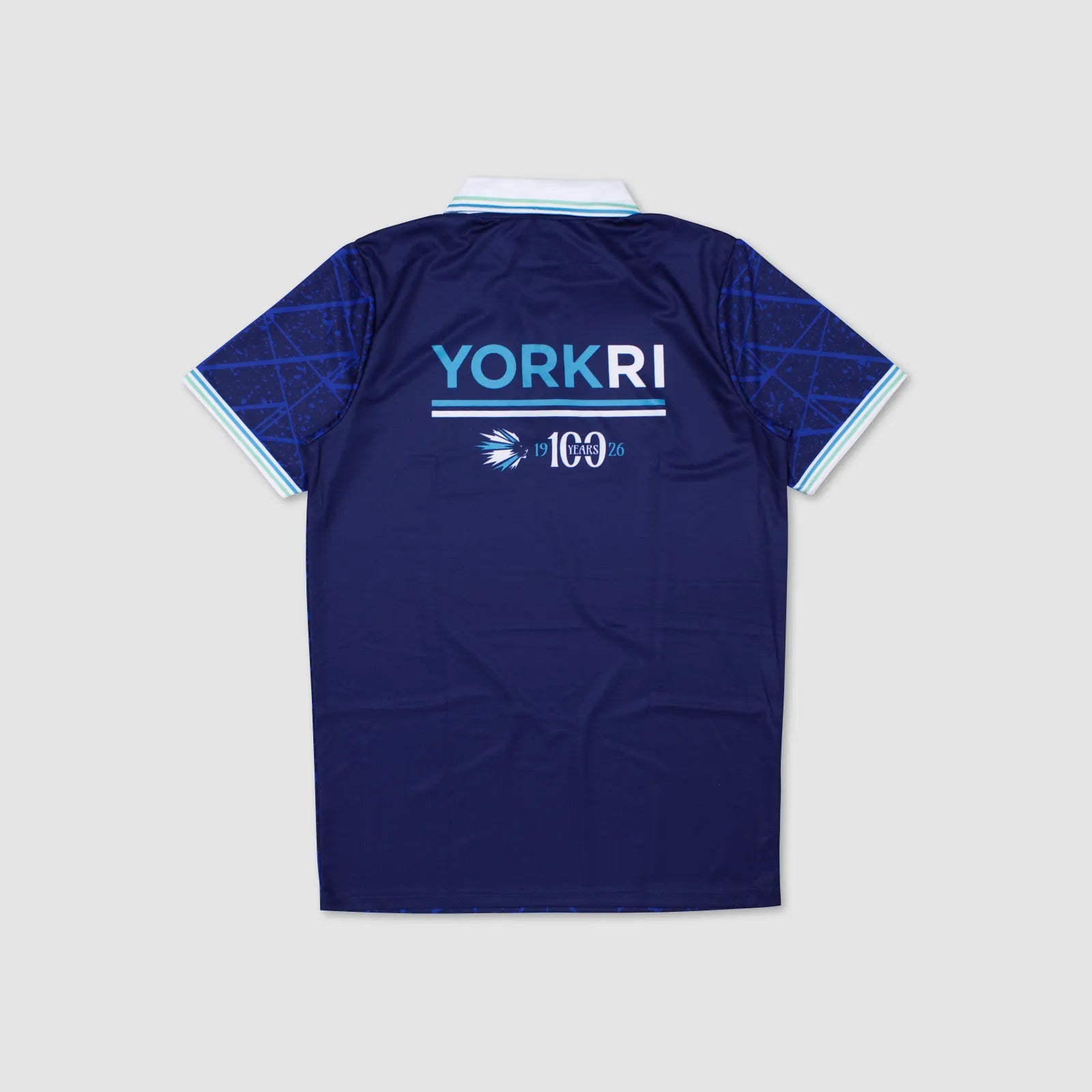 Men's York RI Centenary Polo Shirt - Navy Blue/Cyan/Mint Green/White