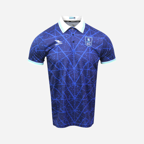 Men's York RI Centenary Polo Shirt - Navy Blue/Cyan/Mint Green/White