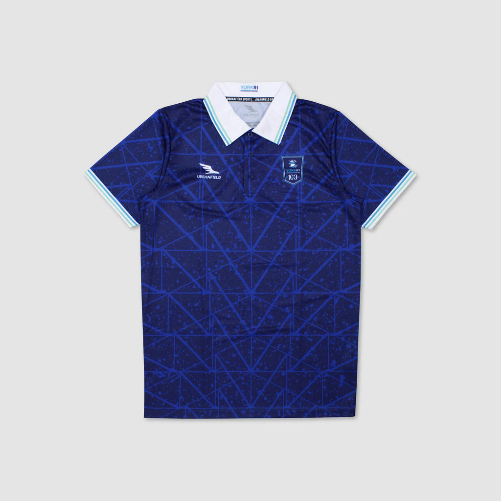 Men's York RI Centenary Polo Shirt - Navy Blue/Cyan/Mint Green/White