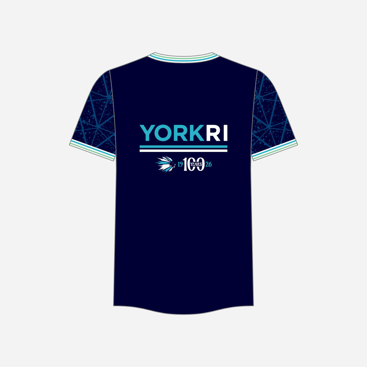 Men's York RI Centenary Shirt - Navy Blue/Cyan/Mint Green/White