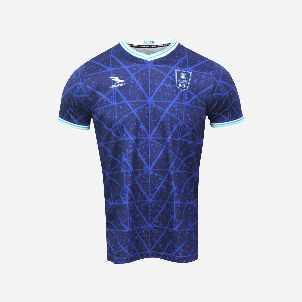 Men's York RI Centenary Shirt - Navy Blue/Cyan/Mint Green/White