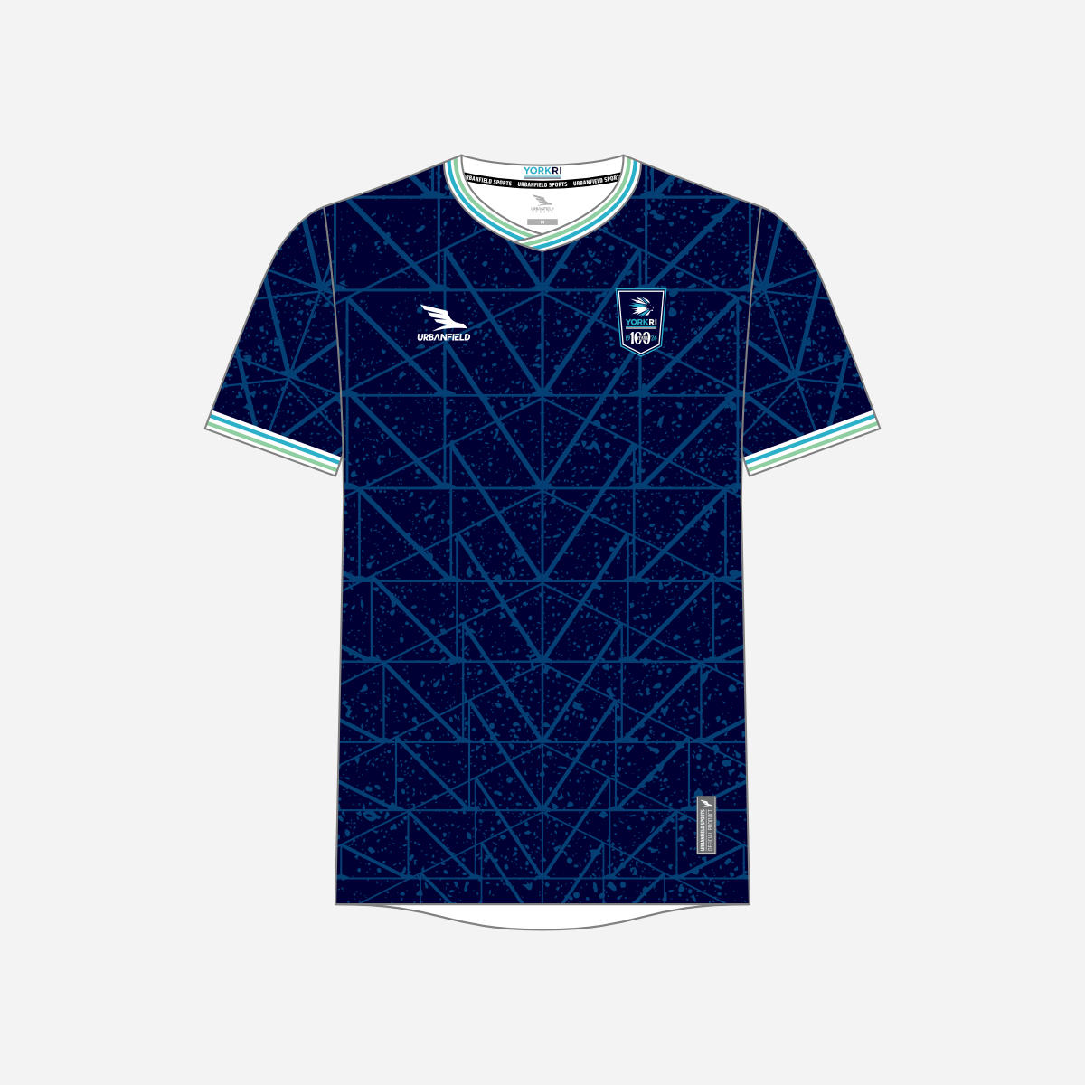 Men's York RI Centenary Shirt - Navy Blue/Cyan/Mint Green/White
