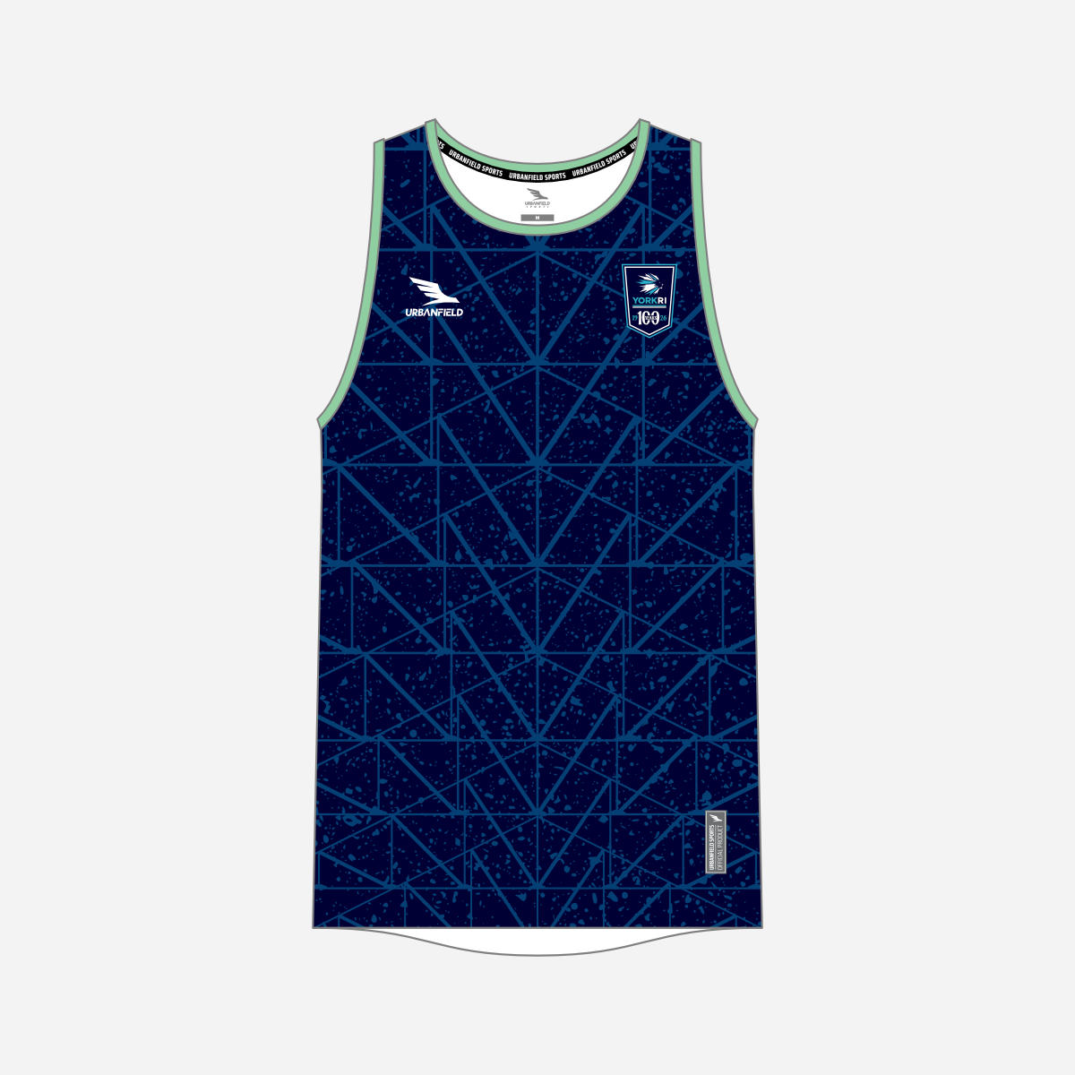 Men's York RI Centenary Tank Top - Navy Blue/Cyan/Mint Green/White
