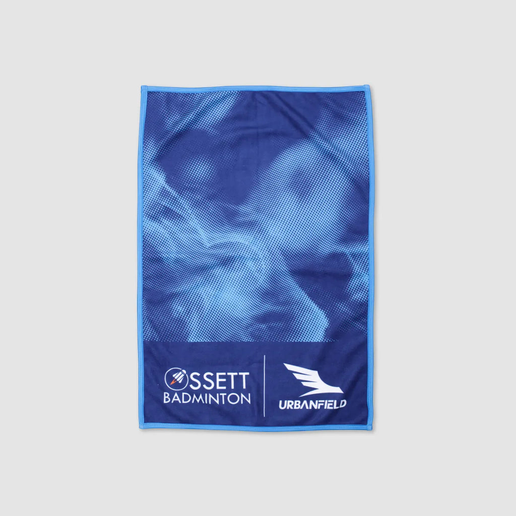 Ossett Badminton Club Hand Towel - Navy Blue/Vivid Sky Blue