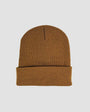 Rear view of Urbanfield Sports be wild outdoor beanie in caramel