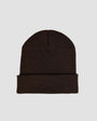 Rear view of Urbanfield Sports be wild outdoor beanie in chocolate