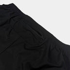 Close up of Urbanfield Sports performance 2-in-1 shorts rear pocket zip