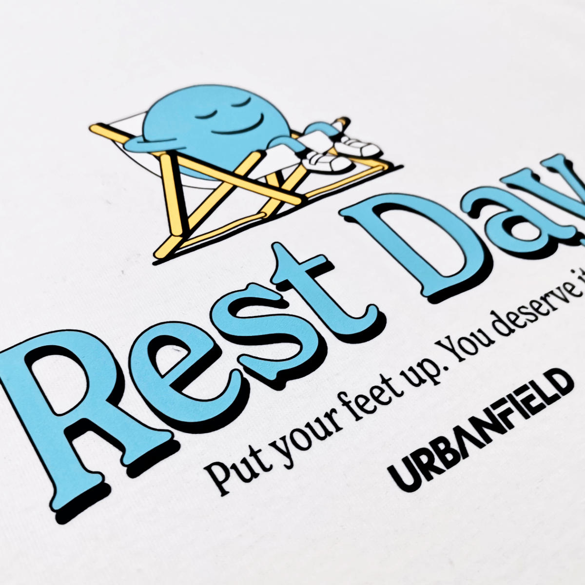Rest Day Character Graphic T-Shirt - White