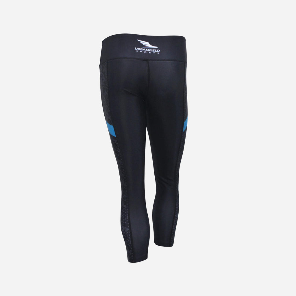 Women's Ace 3/4 Leggings - Black/Turquoise