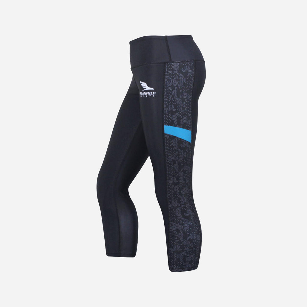 Women's Ace 3/4 Leggings - Black/Turquoise