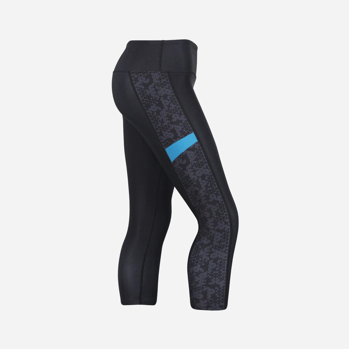 Women's Ace 3/4 Leggings - Black & Turquoise